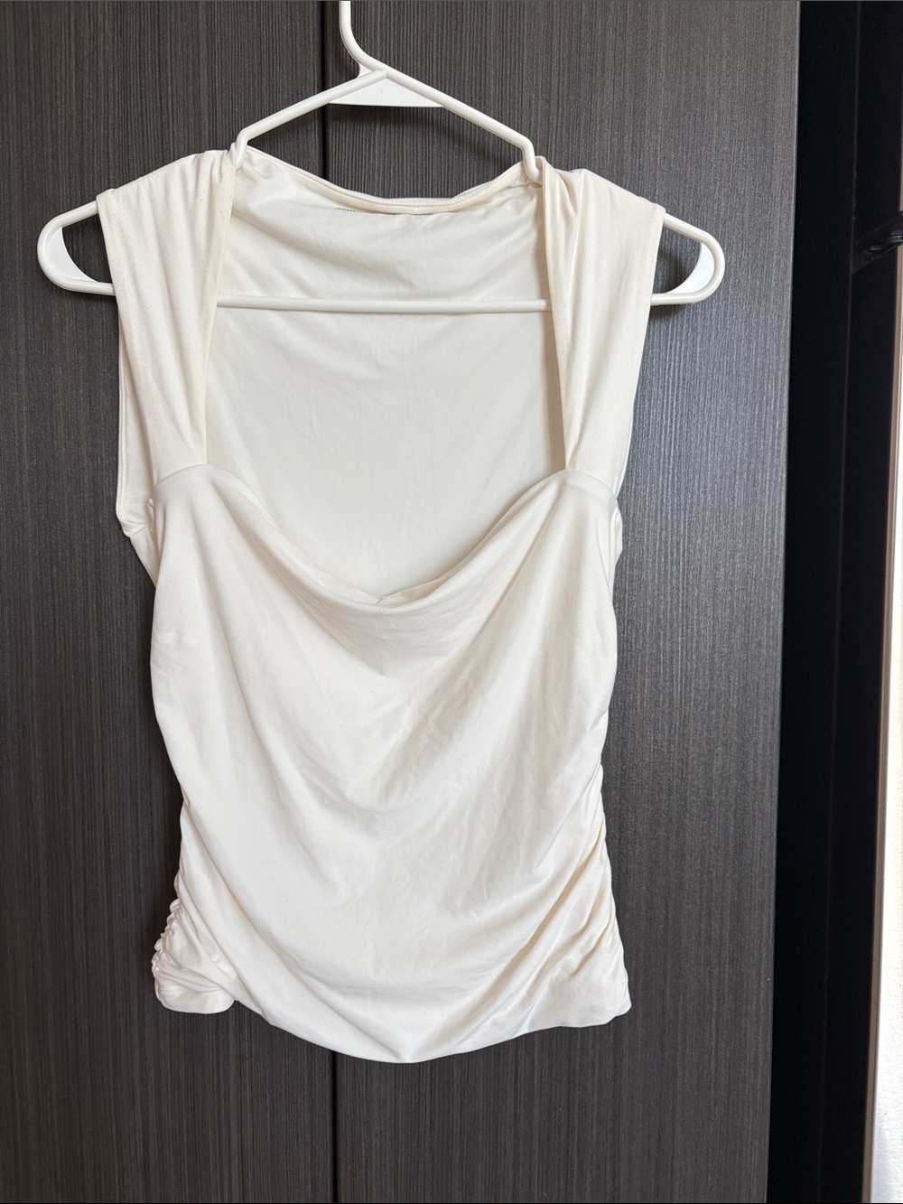 Abercrombie & Fitch Cream Draped Cowl Neck Camisole